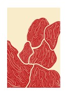 Red And Beige Shapes | Lav din egen plakat