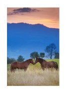 Horses In Mountain Landscape | Lav din egen plakat