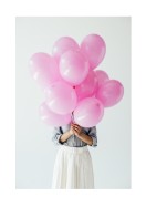 Woman Holding Pink Balloons | Lav din egen plakat