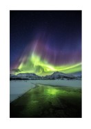 Northern Lights Over Mountains | Lav din egen plakat