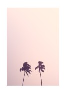 Palm Tree Silhouettes Against Pink Sky | Lav din egen plakat